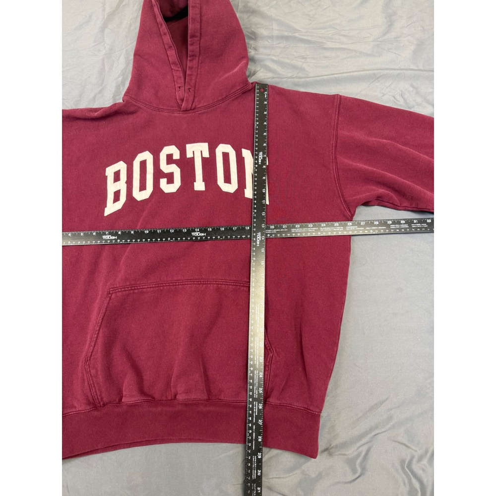 John Galt Brandy Melville Christy Boston Oversized Hoodie Burgundy Maroon 1Size - Picture 5 of 8